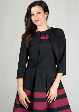 Women's black bolero with cropped sleeves RUMENA