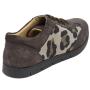 Women's leather nubuck shoes with leopard print suede