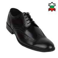 Men's black leather evening shoes 33165