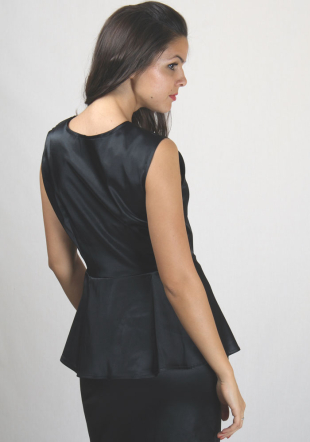 Black elegan satin top BF RUMENA