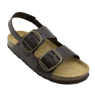 Women's sandals with anatomical sole in dark brown color M15-21-121TMORO