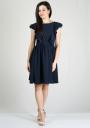 Rochie bleumarin cu volane decorative RUMENA