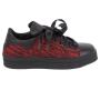 Women's elegant sneakers in black and zebra pattern MANI01
