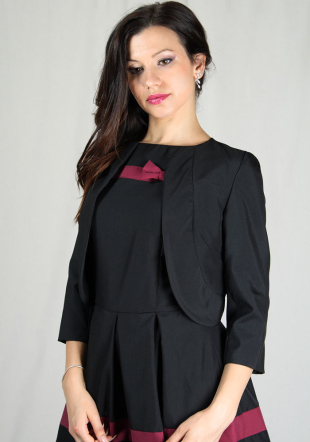 Women's black bolero with cropped sleeves RUMENA