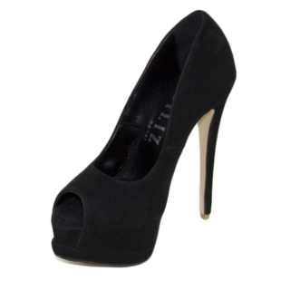 Ladies formal shoes with open toes and high heels 3287BLACK
