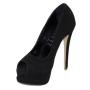 Ladies formal shoes with open toes and high heels 3287BLACK