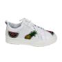 Women's white leather trainers with fruits 19171