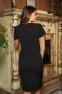 Evening black dress with buttons and lace Avangard