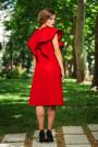 Red dress with frills on the shoulders Avangard