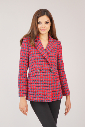Women's coat casual model pipette in cyclamen color 42118-743