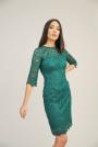 Women's lace dress in emerald green color 72140-508