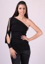 Bluza neagra cu o singura maneca Basic Line