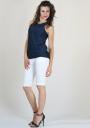 White jeans in three lenghts and sleeveless top with butterfly RUMENA