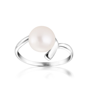 Silver ring with white freshwater pearl SR0002A Swan