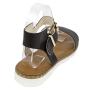 Women's black colour leather sandals 33658