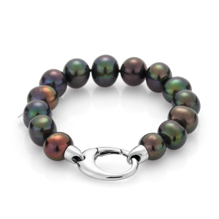 Bracelate with fresh water black pearls R1010BB Swan