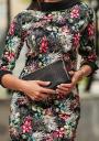 Women dress in color pattern with scarf collar Avangard