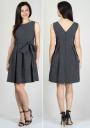 Cotton summer dress in black with white dots with belt RUMENA