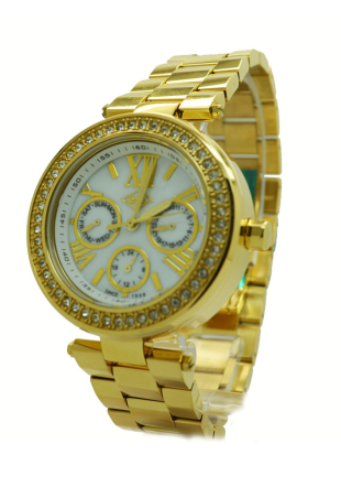 Златист дамски часовник с кристали Swarovski Lee Cooper LC-1312L-G