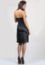 Party Dress Made of Black Satin with Chinese Collar  RUMENA