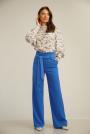 Women's floral blouse with buffoon sleeves 4266-411