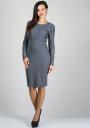 Women's grey dress with lace top RUMENA