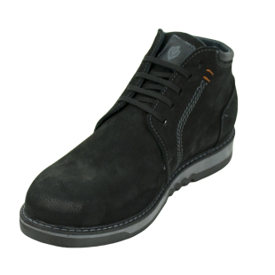 Men's black nubuck leather boots 32416