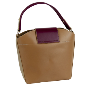 Elegant women's bag brown eco leather 757-11