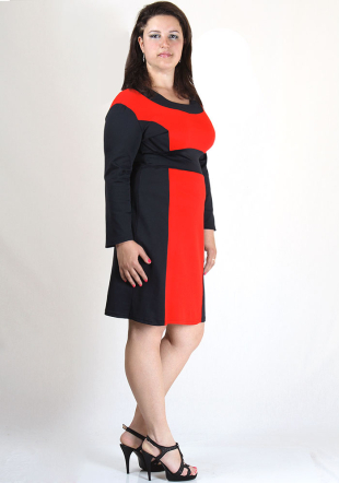 Plus Size Black and Red Dress BF RUMENA maxi