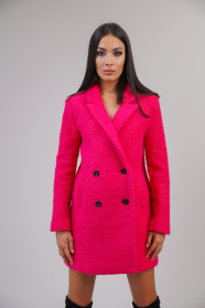 Women's winter coat of bouclé color cyclamen 12206-703