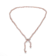 Freshwater pink rice shape pearls necklace RICE80NP Swan