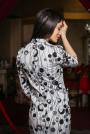 Women suit skirt and jacket print circles Avangard