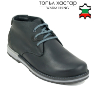 Men's black nubuck leather boots with ties 93172black