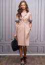 Ladies elegant dress in pale pink color with buttons Avangrard
