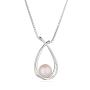 Colie din argint cu perla naturala alba SP0474 Swan