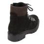 Women's black leather boots with ties, zipper and warm lining 32783