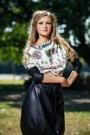 Рокля в принт с пола имитация на кожа Avangard