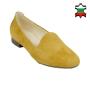 Women's mustard suede leather mocassins 19232