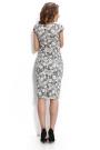 Rochie de culoare gri cu imprimeu floral din bumbac Avangard