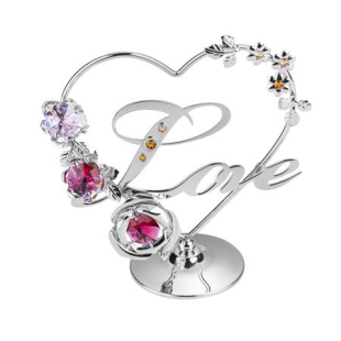 Статуетка със сърца декорация кристали Swarovski RY087