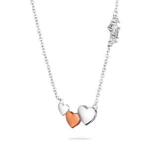 Silver necklace with hearts pendant JT880N Swan