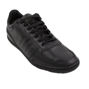 Adidași bărbați din piele neagră cu șireturi 1807