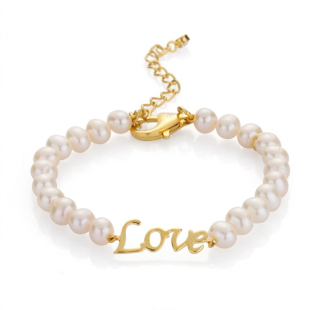 Bracelate with fresh water white pearls RLOVEBWG Swan