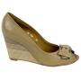 Women's open toe beige leather shoes 32863