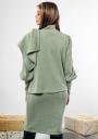 Rochie verde elegantă, cu mânecă șlefuită, cu o vestă Avangard