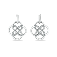 Silver Earrings with zircons JT7709E Swan