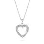 Silver heart pendant necklace with zircons END034N Swan