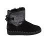 Women's black and silver suede leather with lamb lining 20484