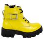 Women's yellow patent leather boots 20339