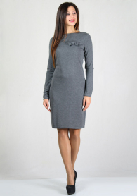 Grey dress decorated with ribbon RUMENA